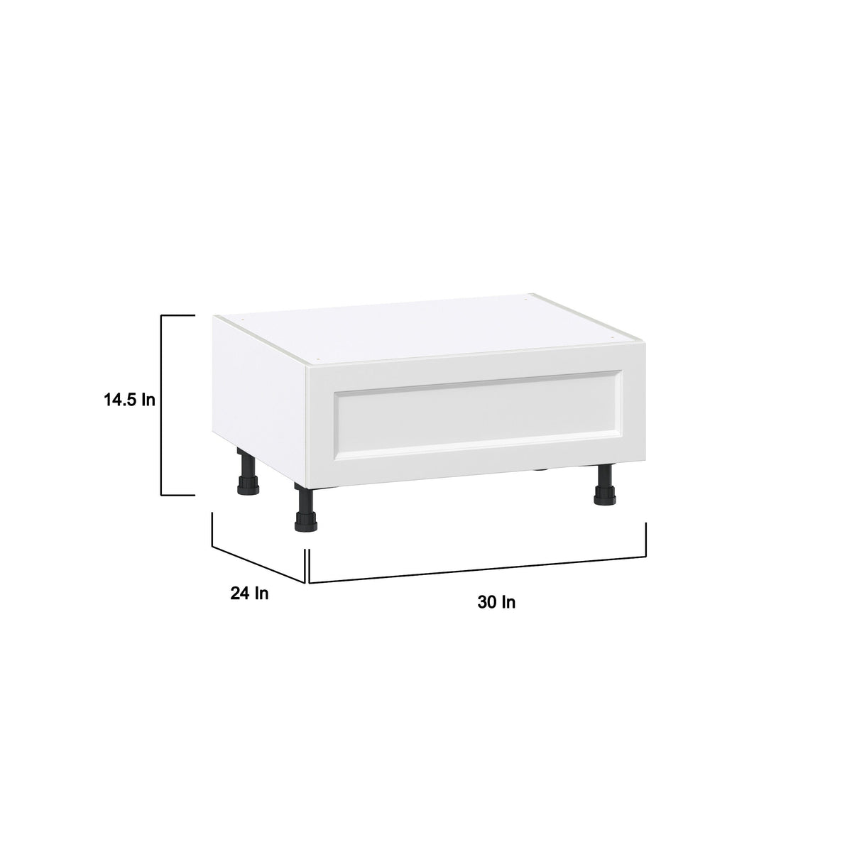 Hugo&Borg Riviera 30-in W x 14.5-in H x 24-in D Bright White 1-Drawer Base Fully Assembled Cabinet