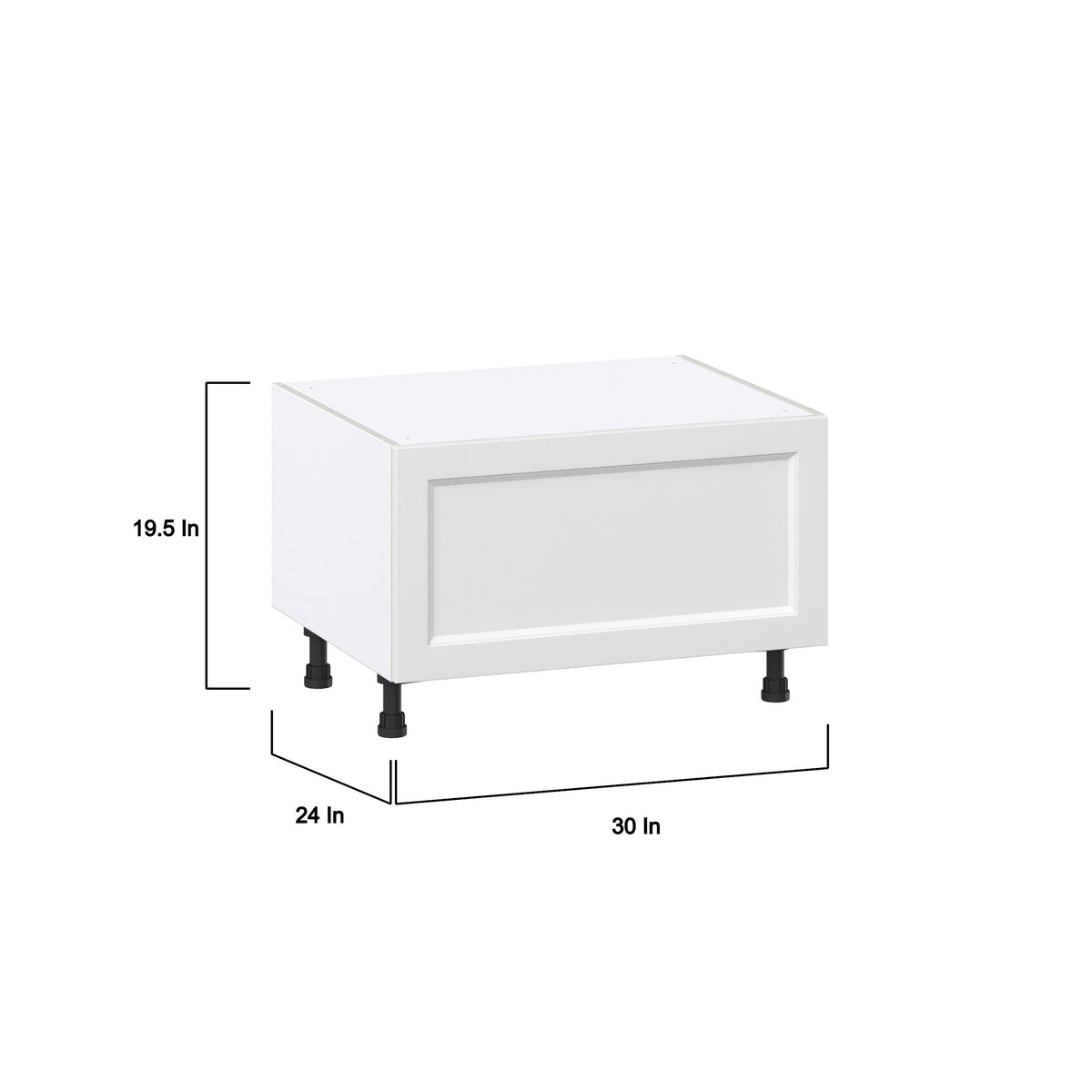 Hugo&Borg Riviera 30-in W x 19.5-in H x 24-in D Bright White 1-Drawer Base Fully Assembled Cabinet