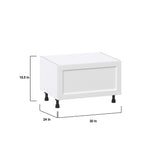 Hugo&Borg Riviera 30-in W x 19.5-in H x 24-in D Bright White 1-Drawer Base Fully Assembled Cabinet