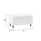 Hugo&Borg Riviera 36-in W x 19.5-in H x 24-in D Bright White 1-Drawer Base Fully Assembled Cabinet