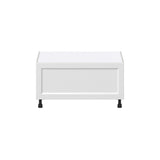 Hugo&Borg Riviera 36-in W x 19.5-in H x 24-in D Bright White 1-Drawer Base Fully Assembled Cabinet