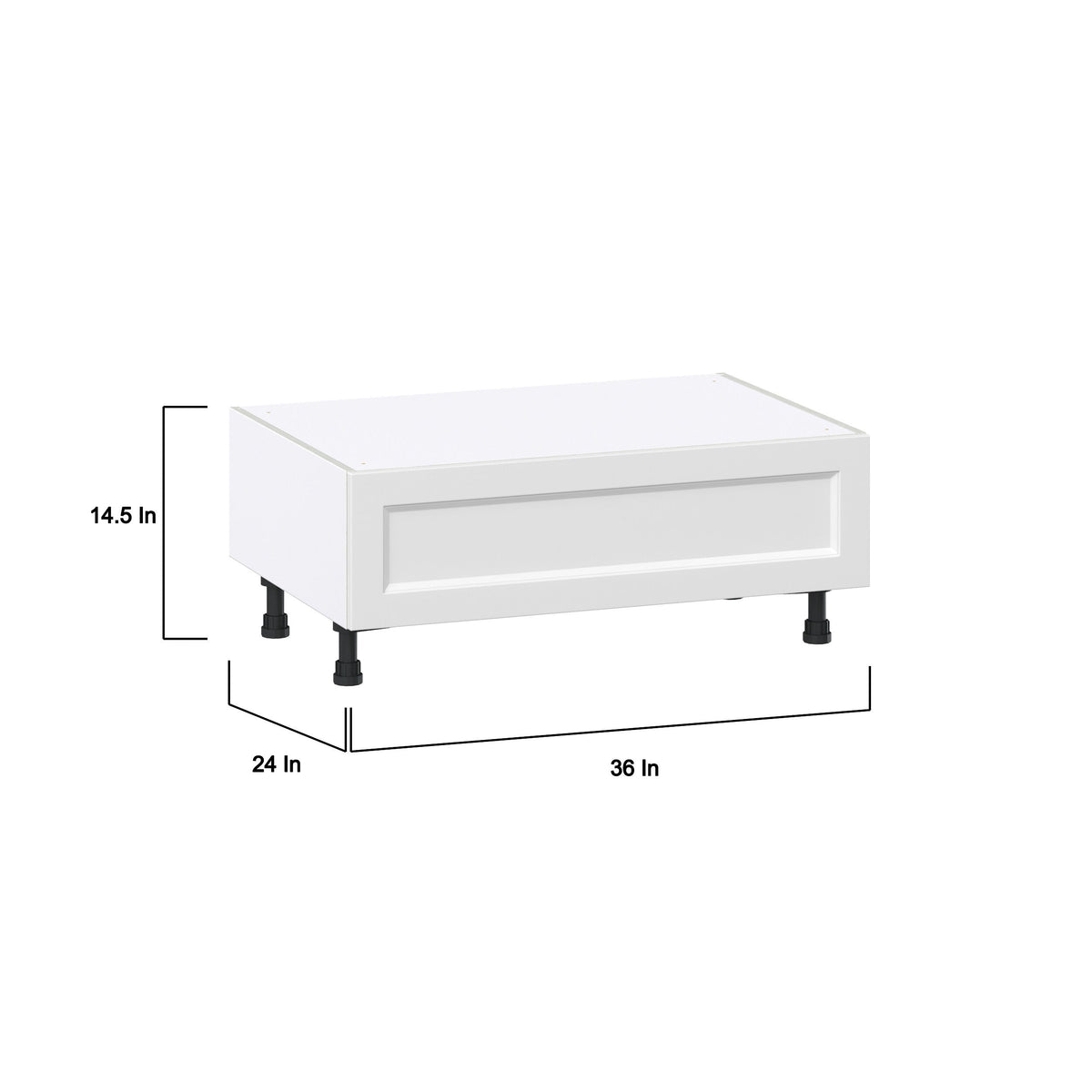 Hugo&Borg Riviera 36-in W x 14.5-in H x 24-in D Bright White 1-Drawer Base Fully Assembled Cabinet
