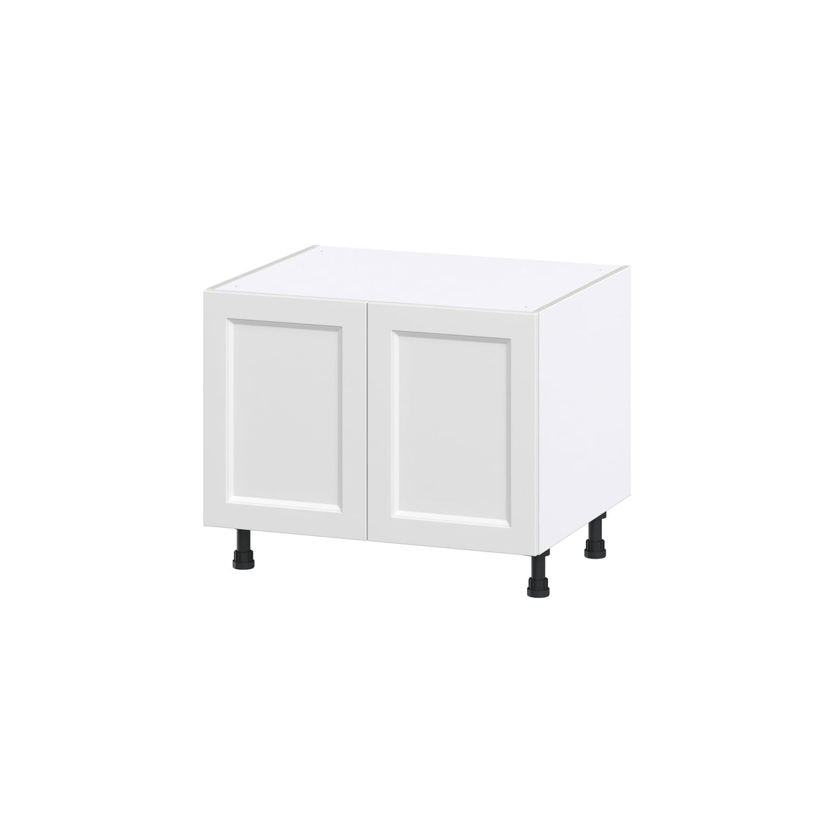 Hugo&Borg Riviera 30-in W x 24.5-in H x 24-in D Bright White Sink Base Fully Assembled Cabinet (Recessed Panel Shaker Style)