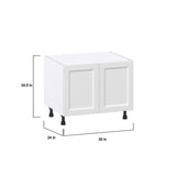 Hugo&Borg Riviera 30-in W x 24.5-in H x 24-in D Bright White Sink Base Fully Assembled Cabinet (Recessed Panel Shaker Style)