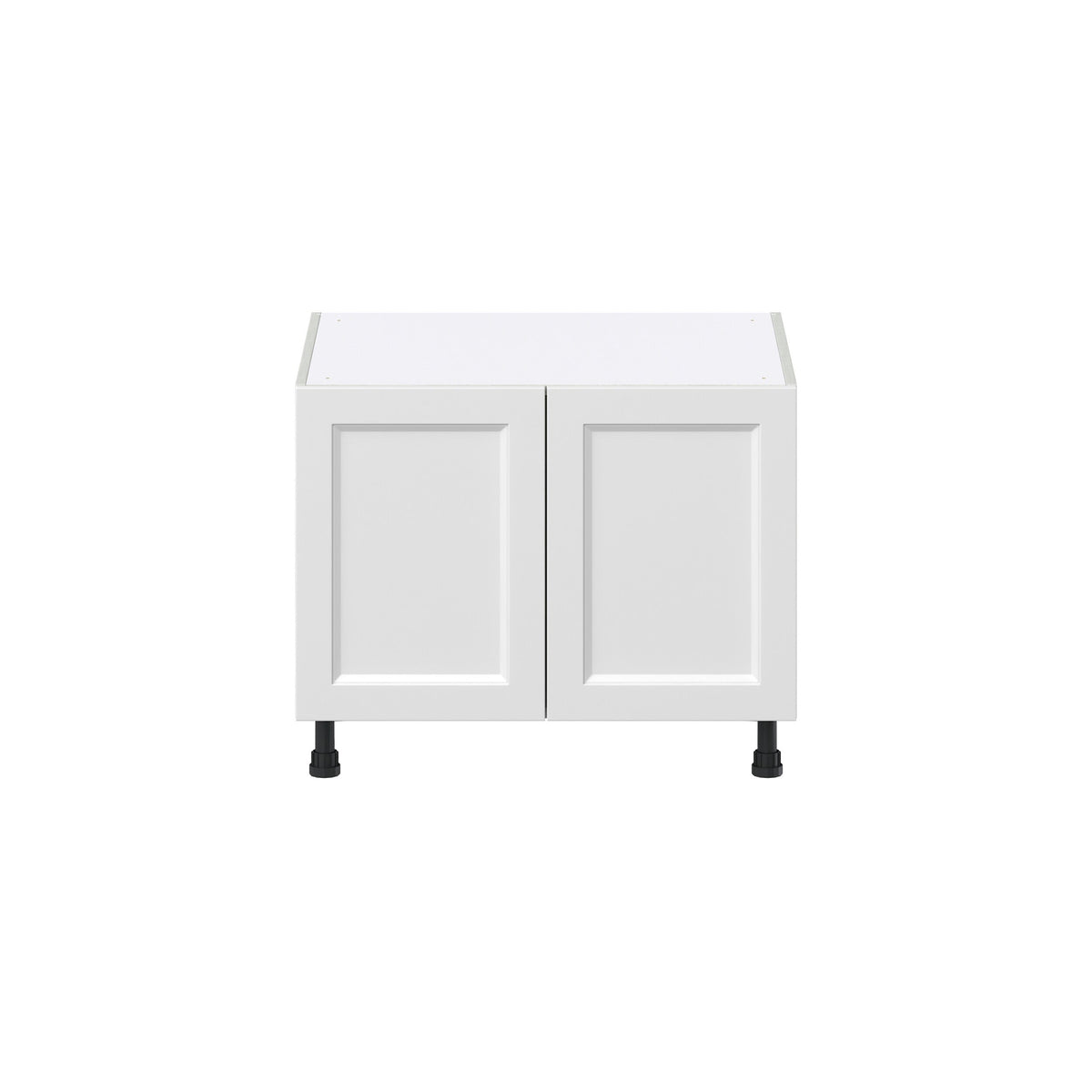 Hugo&Borg Riviera 30-in W x 24.5-in H x 24-in D Bright White Sink Base Fully Assembled Cabinet (Recessed Panel Shaker Style)