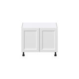 Hugo&Borg Riviera 30-in W x 24.5-in H x 24-in D Bright White Sink Base Fully Assembled Cabinet (Recessed Panel Shaker Style)