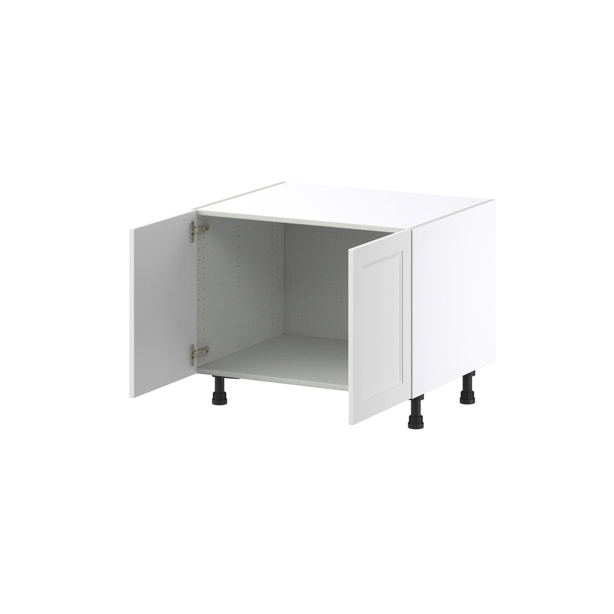 Hugo&Borg Riviera 30-in W x 24.5-in H x 24-in D Bright White Sink Base Fully Assembled Cabinet (Recessed Panel Shaker Style)