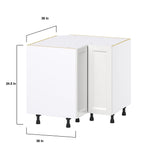 Hugo&Borg Riviera 36-in W x 34.5-in H x 24-in D Bright White Lazy Susan Corner Base Fully Assembled Cabinet (Recessed Panel Shaker Style)