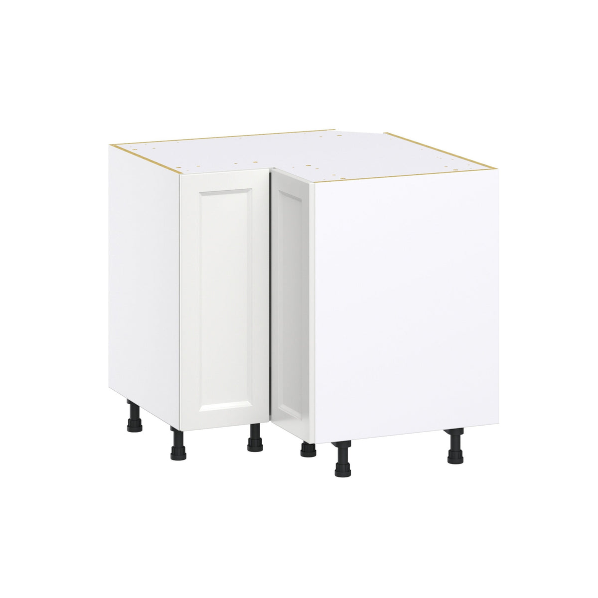Hugo&Borg Riviera 36-in W x 34.5-in H x 24-in D Bright White Lazy Susan Corner Base Fully Assembled Cabinet (Recessed Panel Shaker Style)