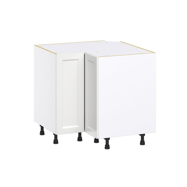 Hugo&Borg Riviera 36-in W x 34.5-in H x 24-in D Bright White Lazy Susan Corner Base Fully Assembled Cabinet (Recessed Panel Shaker Style)