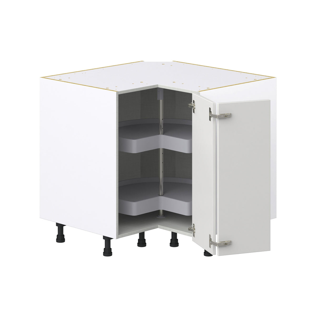 Hugo&Borg Riviera 36-in W x 34.5-in H x 24-in D Bright White Lazy Susan Corner Base Fully Assembled Cabinet (Recessed Panel Shaker Style)