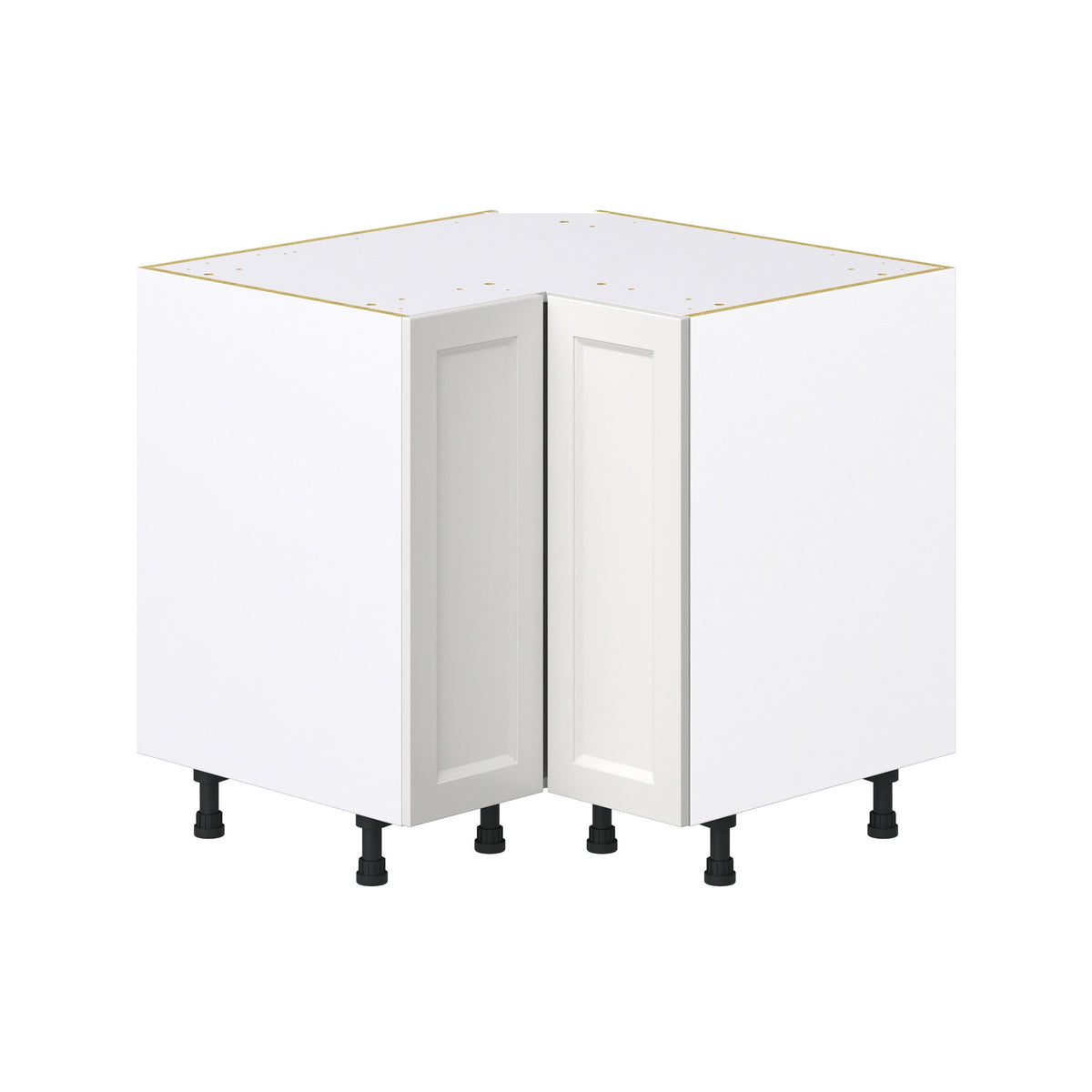 Hugo&Borg Riviera 36-in W x 34.5-in H x 24-in D Bright White Lazy Susan Corner Base Fully Assembled Cabinet (Recessed Panel Shaker Style)