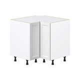 Hugo&Borg Riviera 36-in W x 34.5-in H x 24-in D Bright White Lazy Susan Corner Base Fully Assembled Cabinet (Recessed Panel Shaker Style)