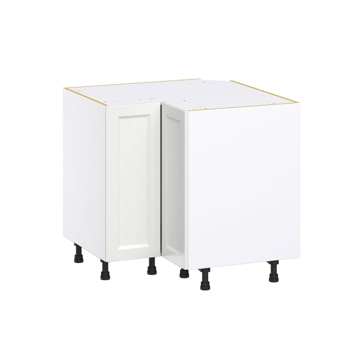 Hugo&Borg Riviera 36-in W x 34.5-in H x 24-in D Bright White Blind Corner Base Fully Assembled Cabinet (Recessed Panel Shaker Style)