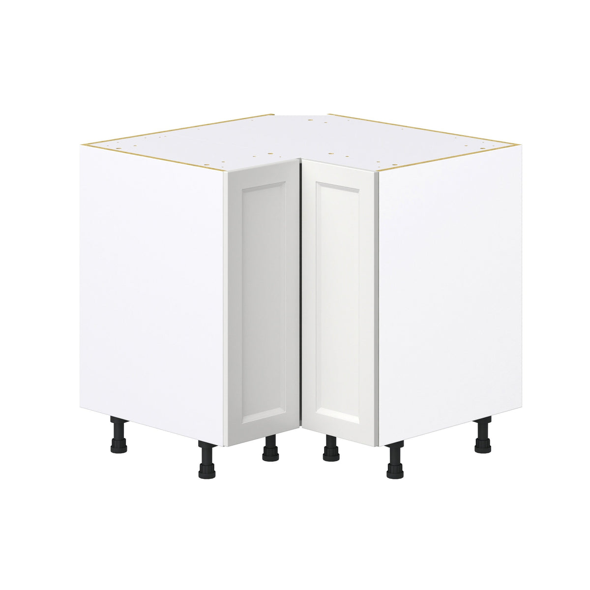 Hugo&Borg Riviera 36-in W x 34.5-in H x 24-in D Bright White Blind Corner Base Fully Assembled Cabinet (Recessed Panel Shaker Style)