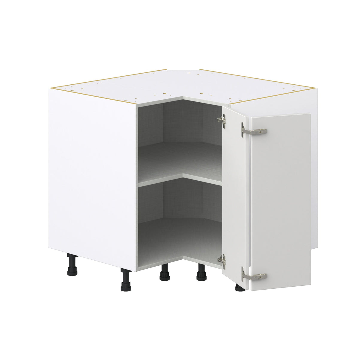 Hugo&Borg Riviera 36-in W x 34.5-in H x 24-in D Bright White Blind Corner Base Fully Assembled Cabinet (Recessed Panel Shaker Style)