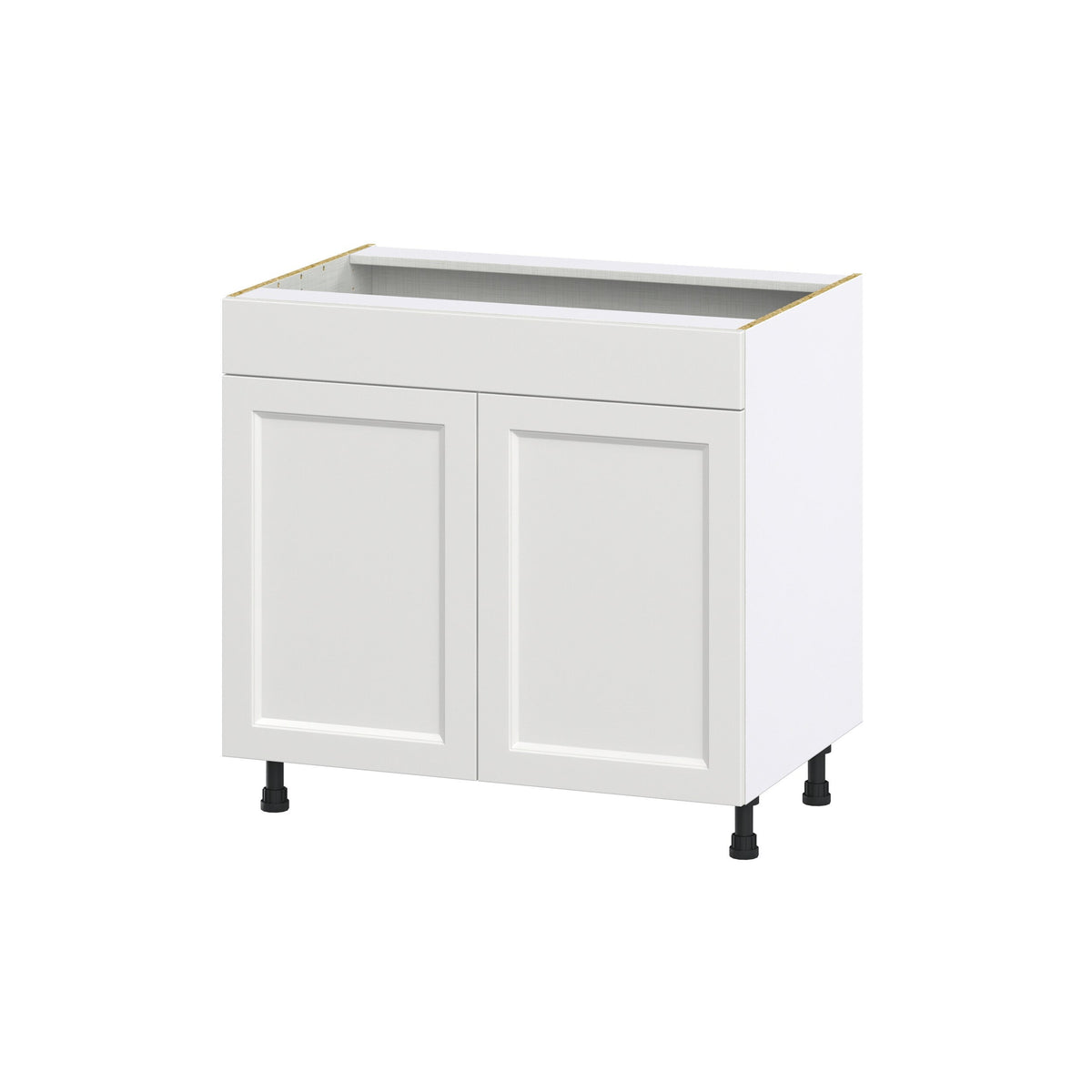 Hugo&Borg Riviera 36-in W x 34.5-in H x 24-in D Bright White Base Fully Assembled Cabinet (Recessed Panel Shaker Door Style)