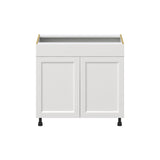 Hugo&Borg Riviera 36-in W x 34.5-in H x 24-in D Bright White Base Fully Assembled Cabinet (Recessed Panel Shaker Door Style)