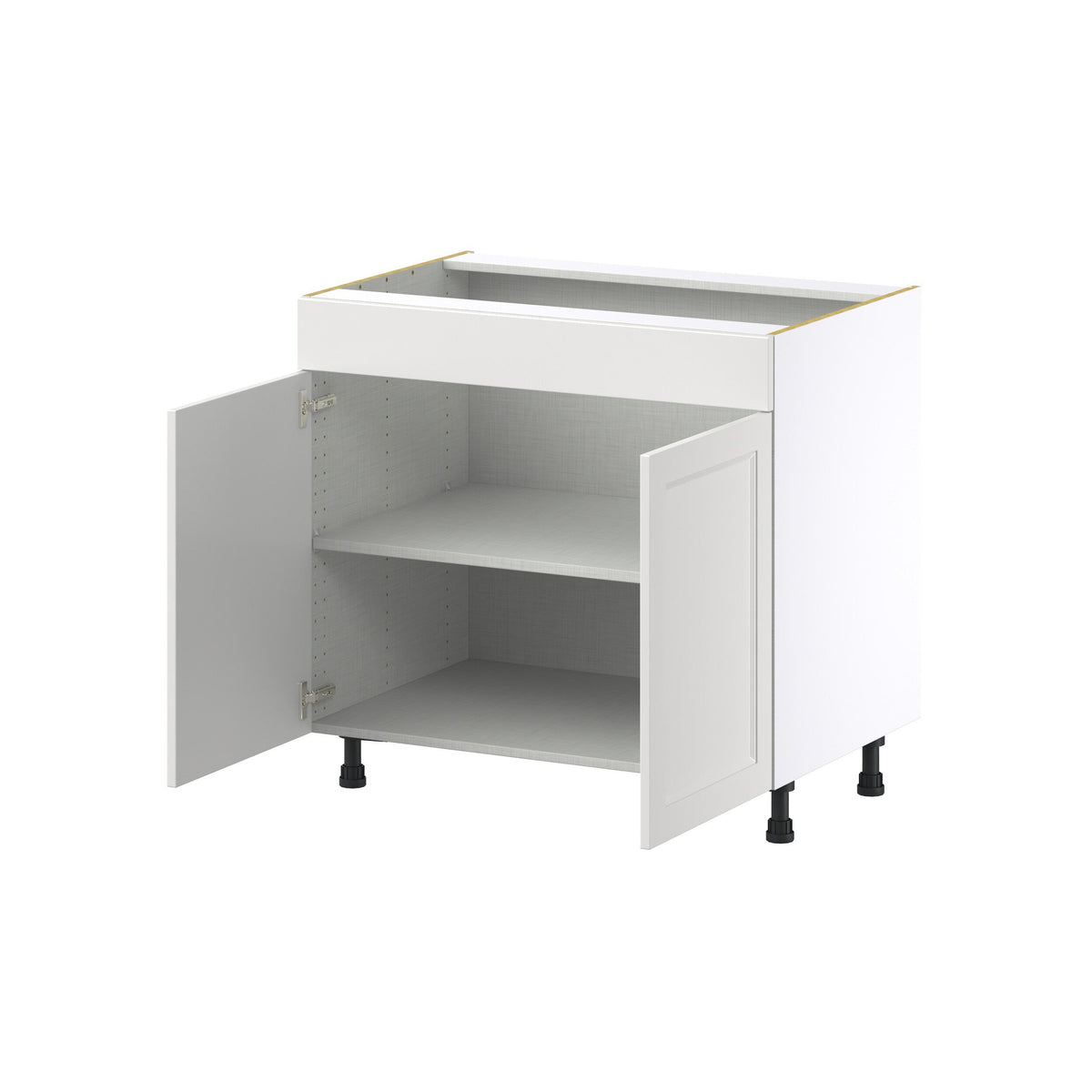 Hugo&Borg Riviera 36-in W x 34.5-in H x 24-in D Bright White Base Fully Assembled Cabinet (Recessed Panel Shaker Door Style)