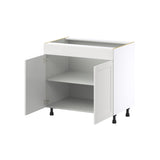 Hugo&Borg Riviera 36-in W x 34.5-in H x 24-in D Bright White Base Fully Assembled Cabinet (Recessed Panel Shaker Door Style)
