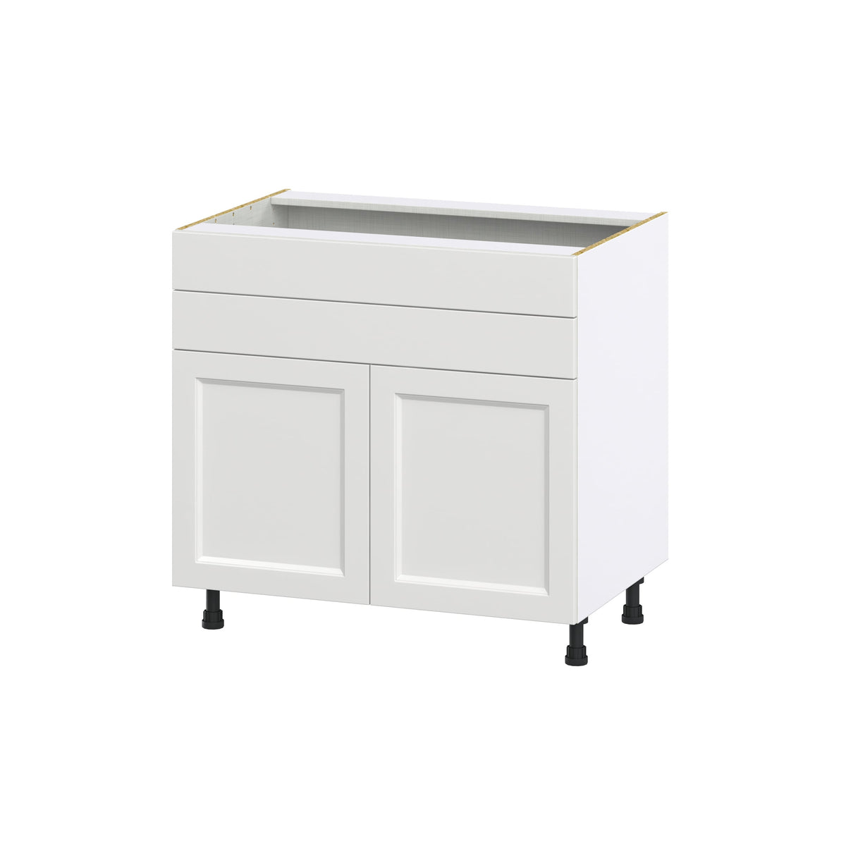 Hugo&Borg Riviera 36-in W x 34.5-in H x 24-in D Bright White 1-Drawer Base Fully Assembled Cabinet (Recessed Panel Shaker Style)