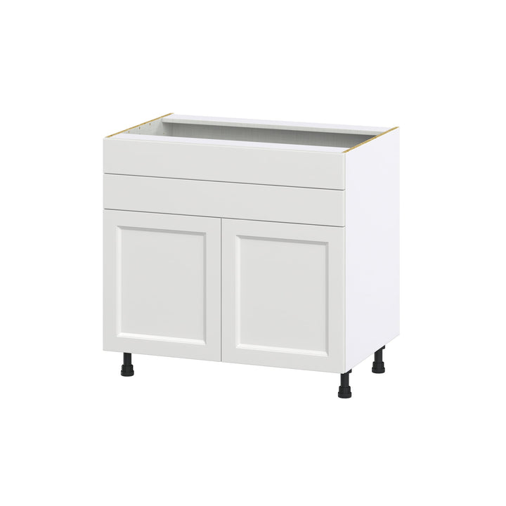 Hugo&Borg Riviera 36-in W x 34.5-in H x 24-in D Bright White 1-Drawer Base Fully Assembled Cabinet (Recessed Panel Shaker Style)