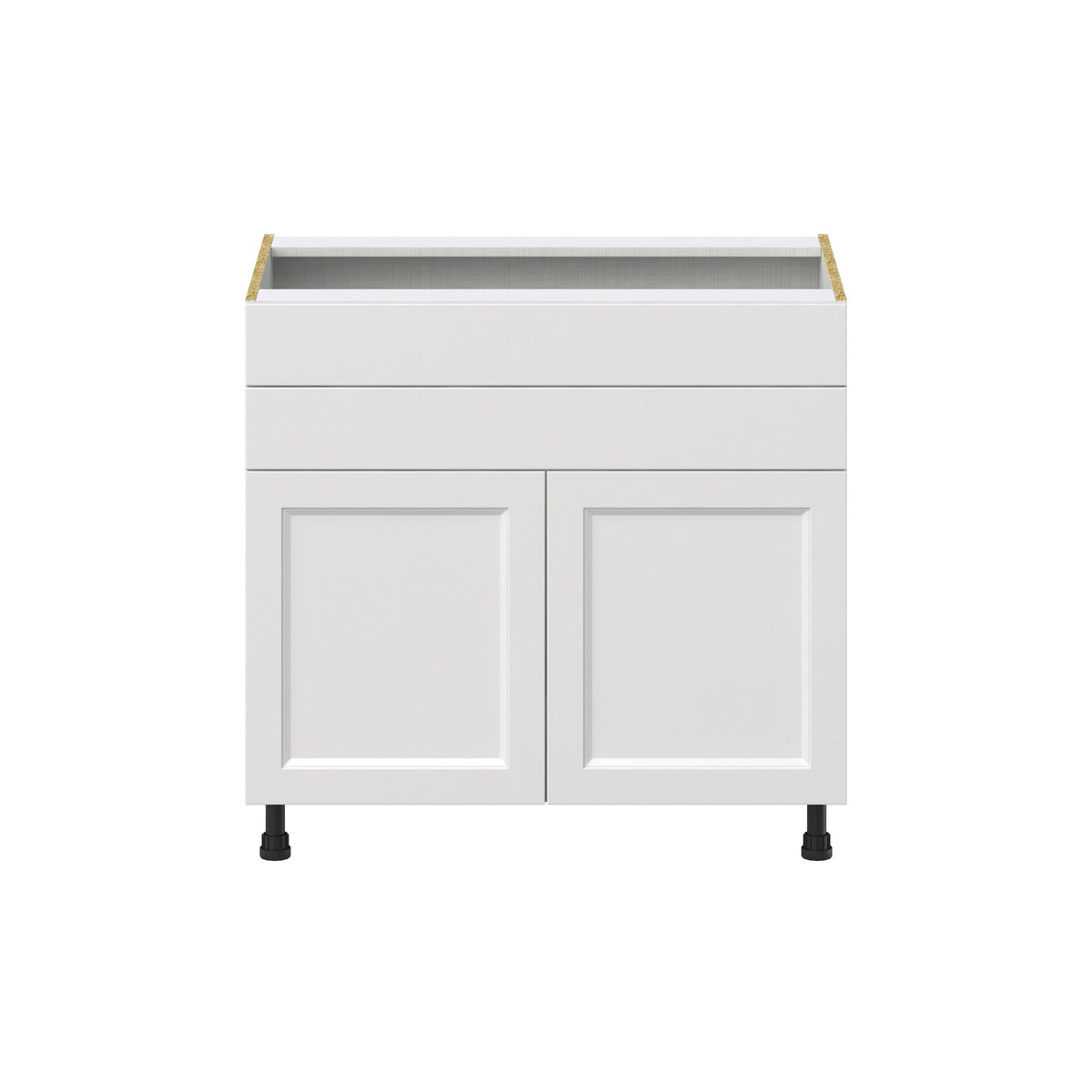 Hugo&Borg Riviera 36-in W x 34.5-in H x 24-in D Bright White 1-Drawer Base Fully Assembled Cabinet (Recessed Panel Shaker Style)