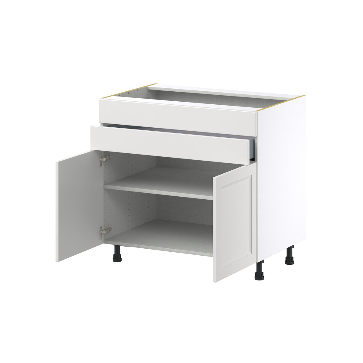 Hugo&Borg Riviera 36-in W x 34.5-in H x 24-in D Bright White 1-Drawer Base Fully Assembled Cabinet (Recessed Panel Shaker Style)