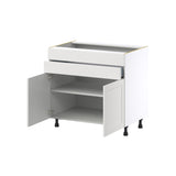 Hugo&Borg Riviera 36-in W x 34.5-in H x 24-in D Bright White 1-Drawer Base Fully Assembled Cabinet (Recessed Panel Shaker Style)