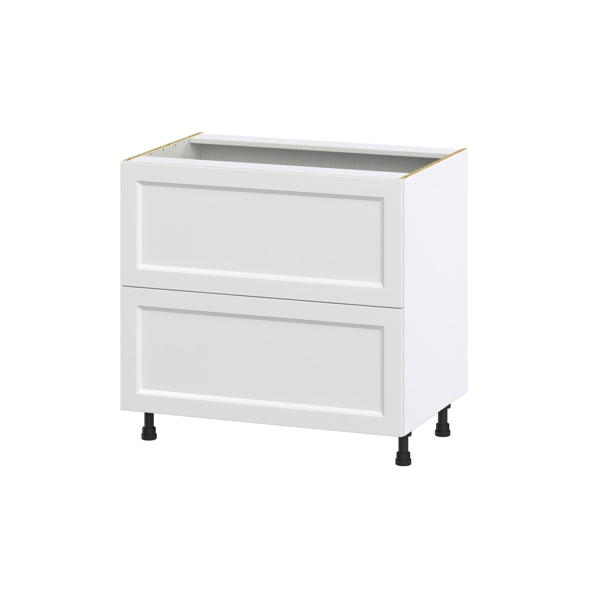 Hugo&Borg Riviera 36-in W x 34.5-in H x 24-in D Bright White 2-Drawer Base Fully Assembled Cabinet
