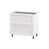 Hugo&Borg Riviera 36-in W x 34.5-in H x 24-in D Bright White 2-Drawer Base Fully Assembled Cabinet