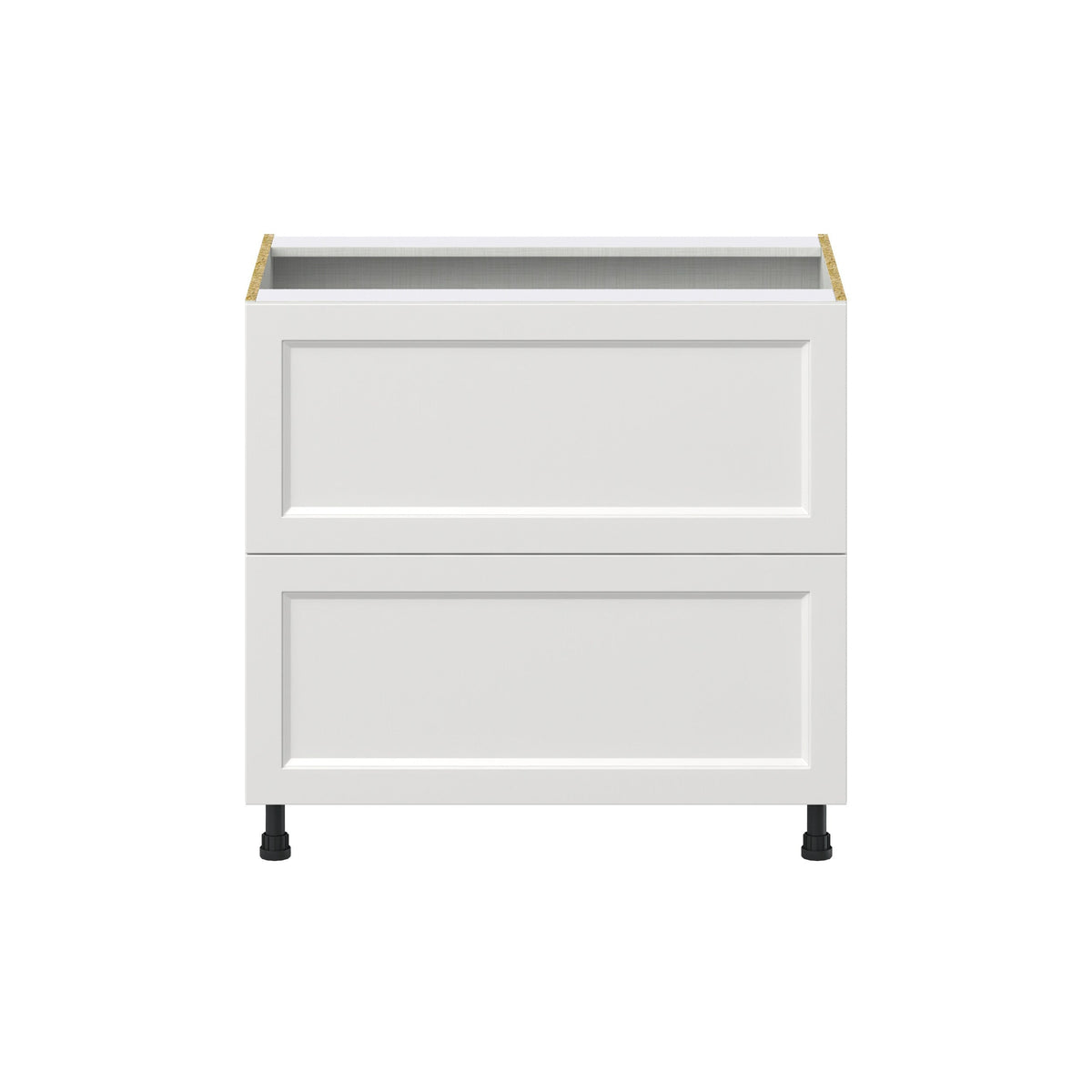 Hugo&Borg Riviera 36-in W x 34.5-in H x 24-in D Bright White 2-Drawer Base Fully Assembled Cabinet