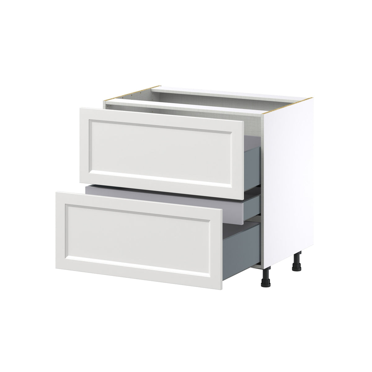Hugo&Borg Riviera 36-in W x 34.5-in H x 24-in D Bright White 2-Drawer Base Fully Assembled Cabinet