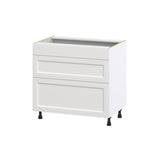 Hugo&Borg Riviera 36-in W x 34.5-in H x 24-in D Bright White 2-Drawer Base Fully Assembled Cabinet
