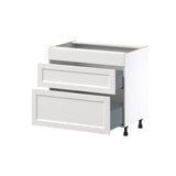Hugo&Borg Riviera 36-in W x 34.5-in H x 24-in D Bright White 2-Drawer Base Fully Assembled Cabinet