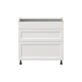 Hugo&Borg Riviera 36-in W x 34.5-in H x 24-in D Bright White 2-Drawer Base Fully Assembled Cabinet