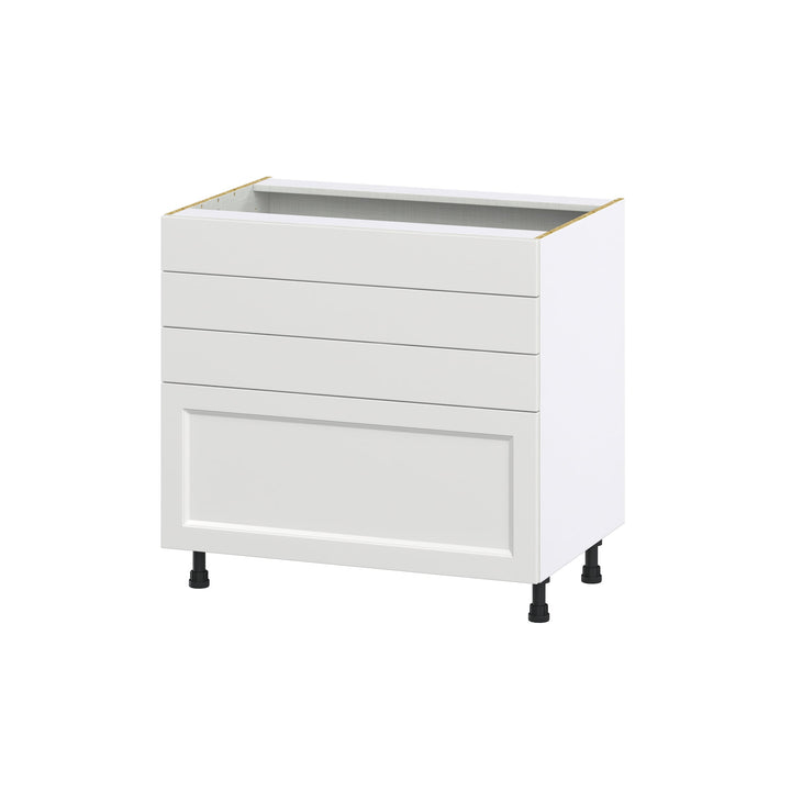 Hugo&Borg Riviera 36-in W x 34.5-in H x 24-in D Bright White 3-Drawer Base Fully Assembled Cabinet