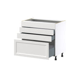 Hugo&Borg Riviera 36-in W x 34.5-in H x 24-in D Bright White 3-Drawer Base Fully Assembled Cabinet