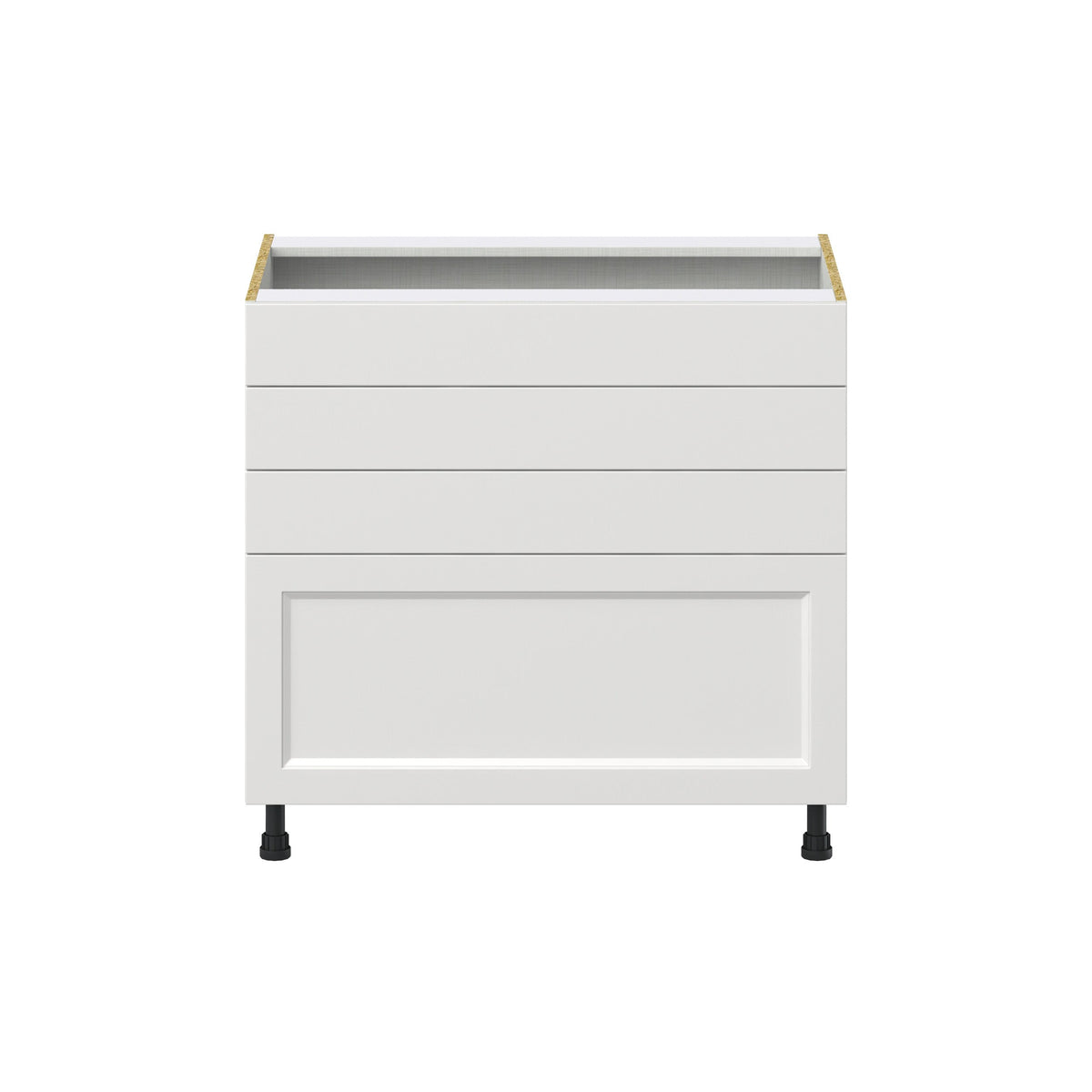 Hugo&Borg Riviera 36-in W x 34.5-in H x 24-in D Bright White 3-Drawer Base Fully Assembled Cabinet