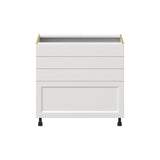 Hugo&Borg Riviera 36-in W x 34.5-in H x 24-in D Bright White 3-Drawer Base Fully Assembled Cabinet
