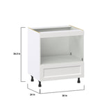 Hugo&Borg Riviera 30-in W x 34.5-in H x 24-in D Bright White 1-Drawer Microwave Base Fully Assembled Cabinet