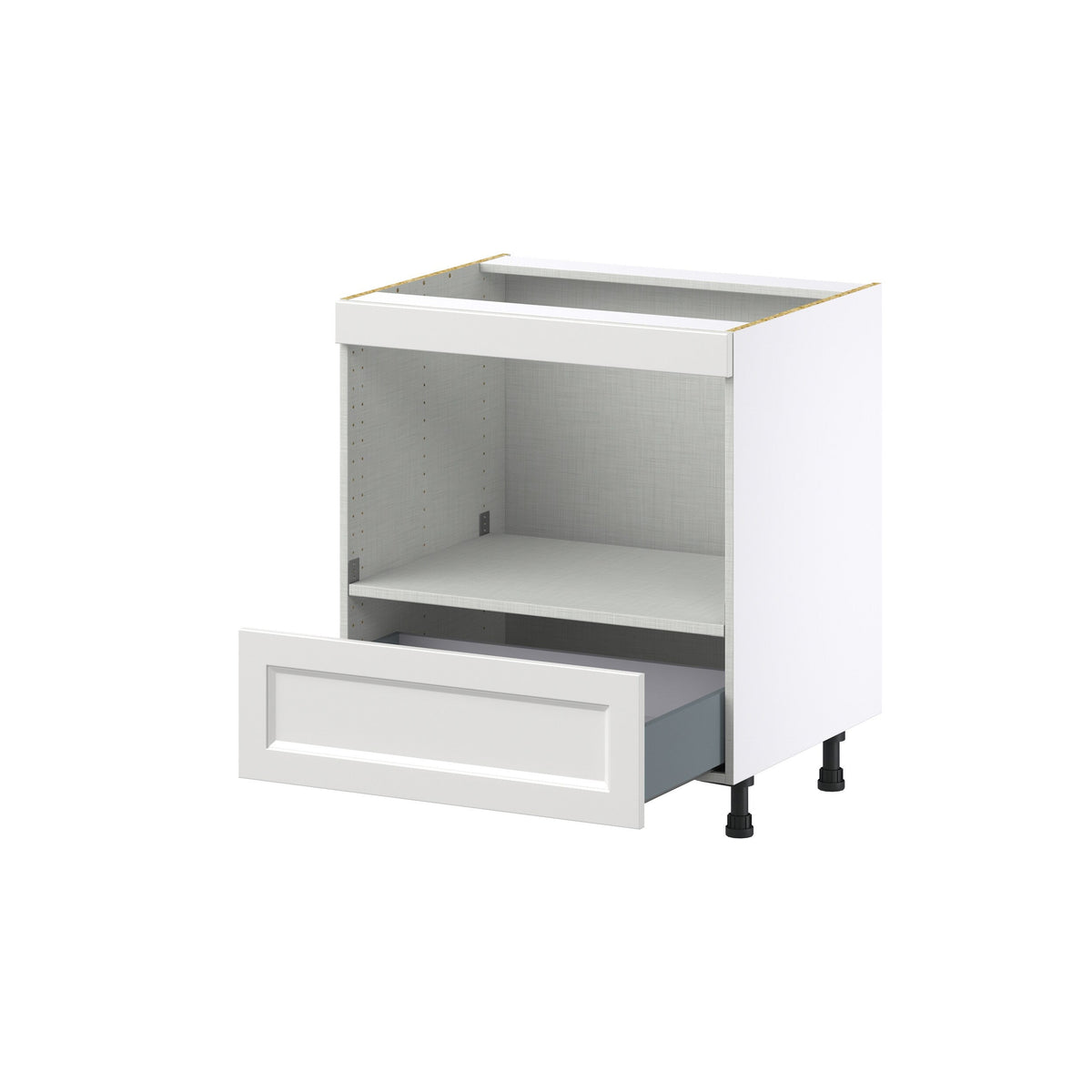 Hugo&Borg Riviera 30-in W x 34.5-in H x 24-in D Bright White 1-Drawer Microwave Base Fully Assembled Cabinet