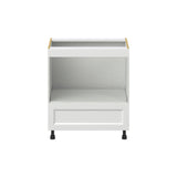Hugo&Borg Riviera 30-in W x 34.5-in H x 24-in D Bright White 1-Drawer Microwave Base Fully Assembled Cabinet