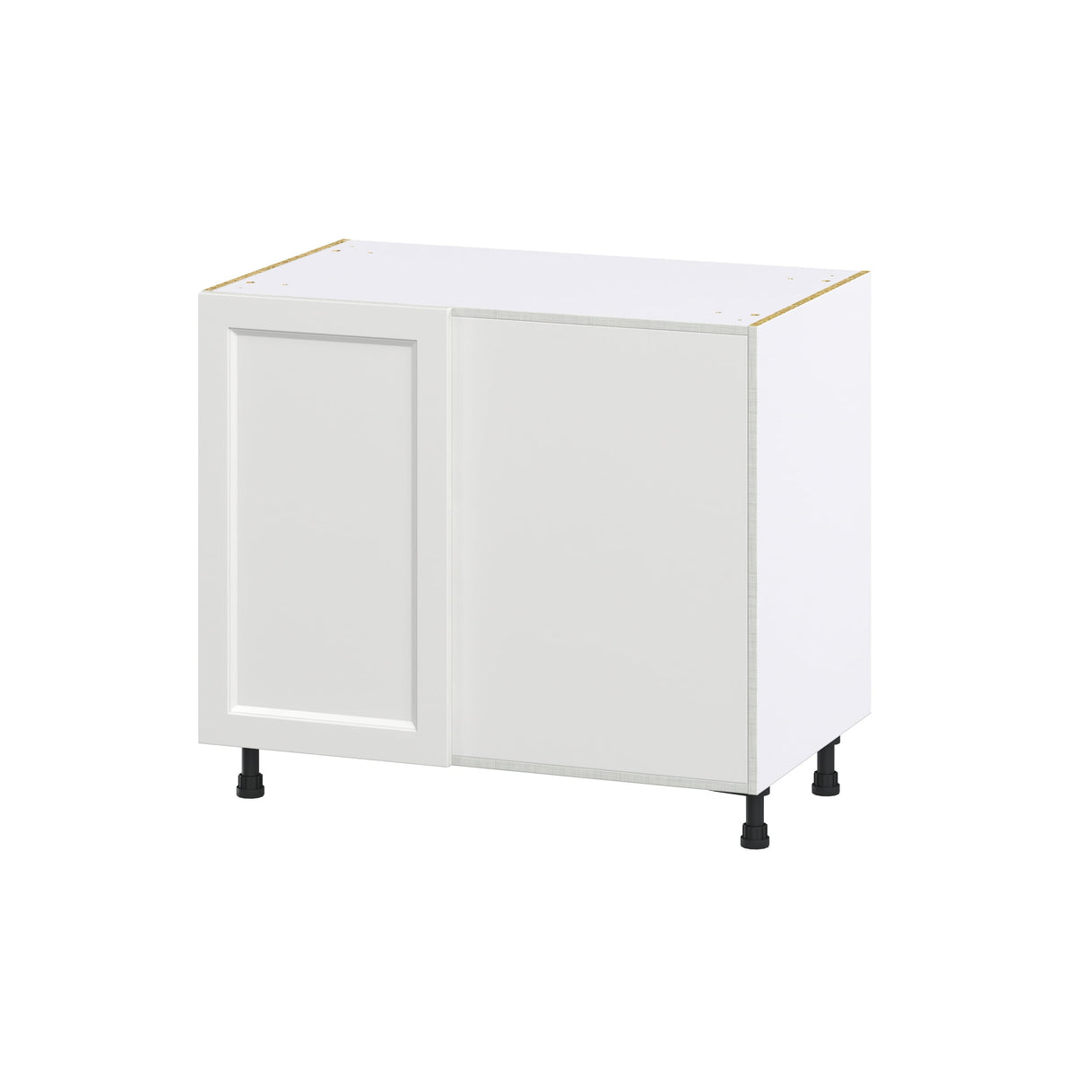 Hugo&Borg Riviera 39-in W x 34.5-in H x 24-in D Bright White Blind Corner Base Fully Assembled Cabinet (Recessed Panel Shaker Style)