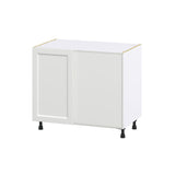 Hugo&Borg Riviera 39-in W x 34.5-in H x 24-in D Bright White Blind Corner Base Fully Assembled Cabinet (Recessed Panel Shaker Style)
