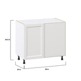 Hugo&Borg Riviera 39-in W x 34.5-in H x 24-in D Bright White Blind Corner Base Fully Assembled Cabinet (Recessed Panel Shaker Style)