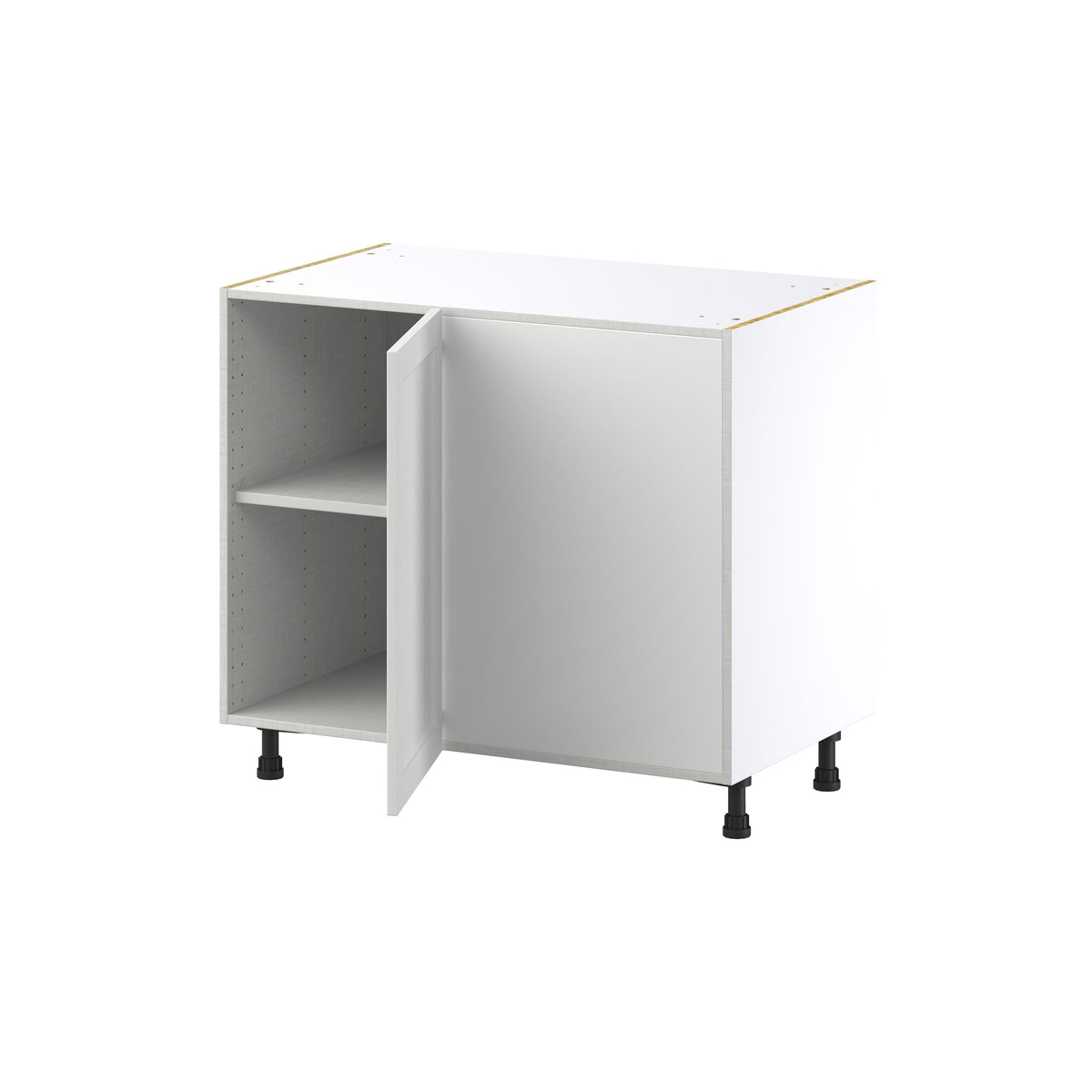 Hugo&Borg Riviera 39-in W x 34.5-in H x 24-in D Bright White Blind Corner Base Fully Assembled Cabinet (Recessed Panel Shaker Style)