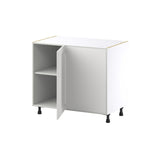 Hugo&Borg Riviera 39-in W x 34.5-in H x 24-in D Bright White Blind Corner Base Fully Assembled Cabinet (Recessed Panel Shaker Style)