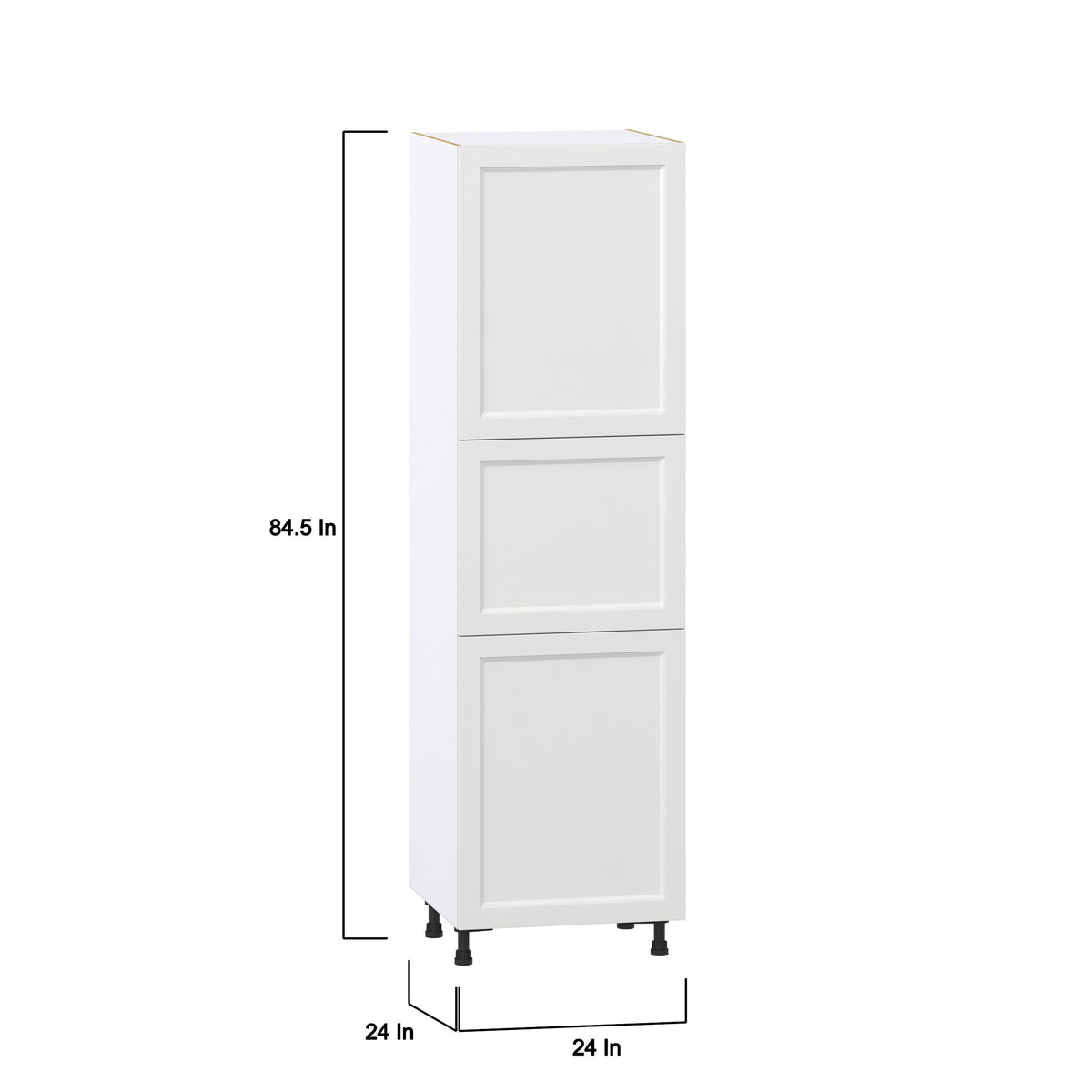 Hugo&Borg Riviera 24-in W x 84.5-in H x 24-in D Bright White Pantry Fully Assembled Cabinet (Recessed Panel Shaker Door Style)