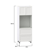 Hugo&Borg Riviera 30-in W x 84.5-in H x 24-in D Bright White 2-Drawers Single Oven Base Fully Assembled Cabinet (Recessed Panel Shaker Style)